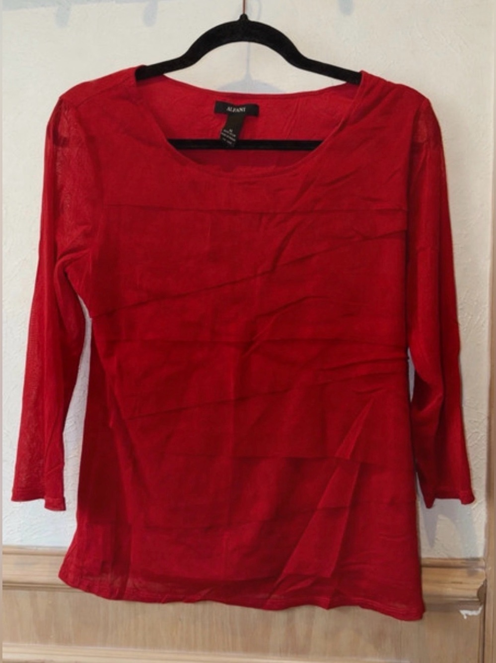 Alfani Red Scoop Neck Women's Top